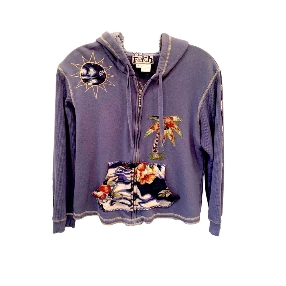 𝅺ISLAND Vacation Embellished Hoodie Size S